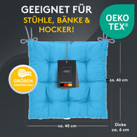 Stuhlkissen Linda Fiume 4er Set - Sitzkissen für Gartenstuhl, Küchenstuhl oder Esszimmerstuhl