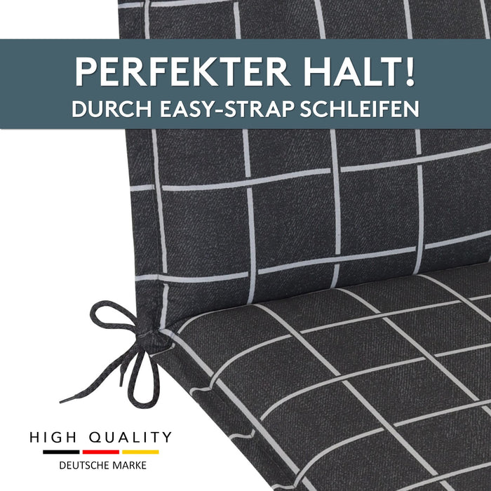 Polsterauflage Niedriglehner 2er Set, bequeme Sitzauflage für Gartenstühle, Stuhlkissen