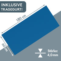 Yogamatte Gymnastikmatte 180x60 cm inkl. Tragegurt, rutschfeste Fitnessmatte