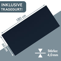Yogamatte Gymnastikmatte 180x60 cm inkl. Tragegurt, rutschfeste Fitnessmatte