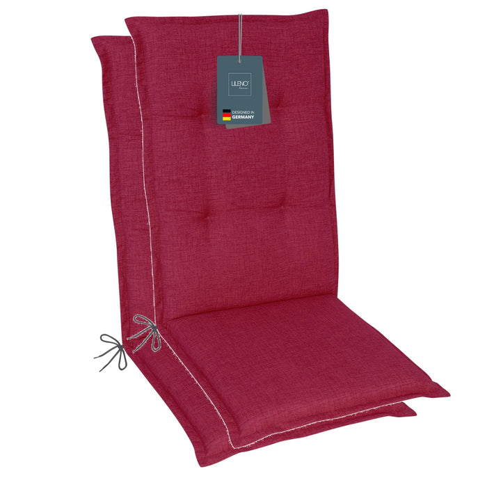 Hochlehnerauflage 2er Set FLORENCE TINO - Gartenstuhl Auflage, bequeme Sitzauflage für Gartenmöbel, Stuhlkissen