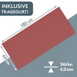 Yogamatte Gymnastikmatte 180x60 cm inkl. Tragegurt, rutschfeste Fitnessmatte