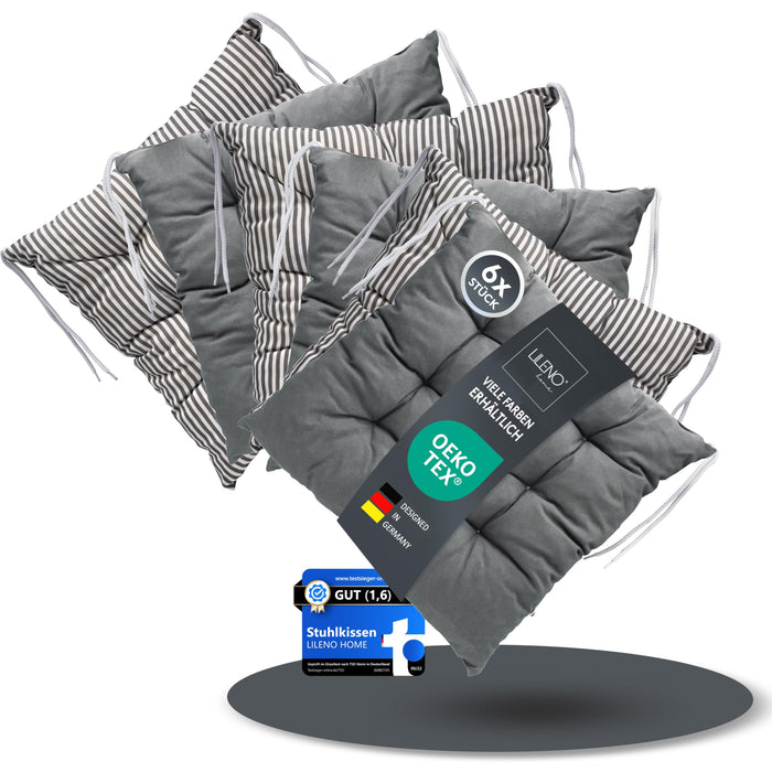 LILENO HOME Stuhlkissen Anthrazit