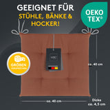 Stuhlkissen 6er Set LAURA FIUME - Sitzkissen für Gartenstuhl, Küchenstuhl oder Esszimmerstuhl