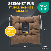 Stuhlkissen LINDA STREIFEN 4er Set - Sitzkissen für Gartenstuhl, Küchenstuhl oder Esszimmerstuhl