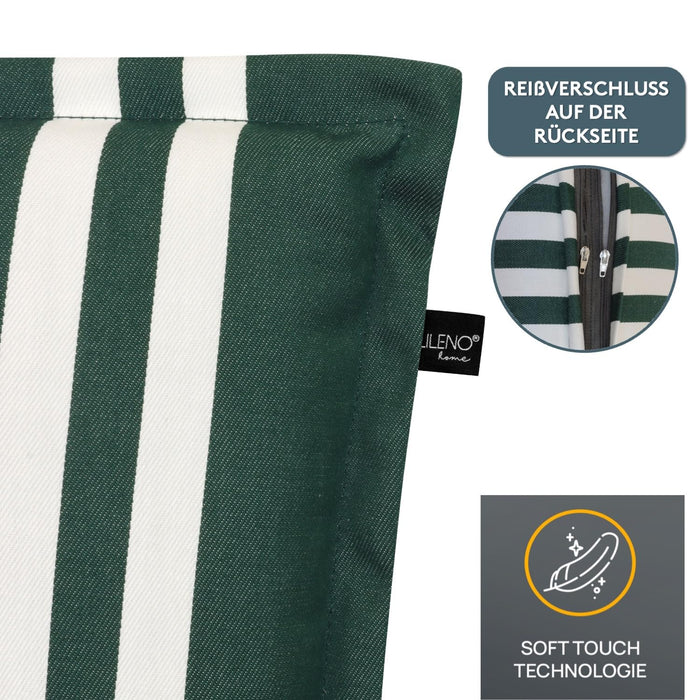 Hochlehnerauflage 2er Set MALTA - Gartenstuhl Auflage, bequeme Sitzauflage für Gartenmöbel, Stuhlkissen