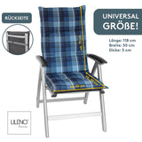 Hochlehnerauflage Gartenstuhl Auflage 2er Set FLORENCE, bequeme Sitzauflage für Gartenmöbel, Stuhlkissen