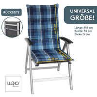 Hochlehnerauflage Gartenstuhl Auflage 2er Set FLORENCE, bequeme Sitzauflage für Gartenmöbel, Stuhlkissen