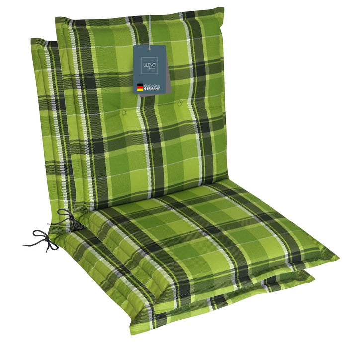 Polsterauflage Niedriglehner 2er Set, bequeme Sitzauflage für Gartenstühle, Stuhlkissen