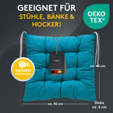 Stuhlkissen LINDA STREIFEN 4er Set - Sitzkissen für Gartenstuhl, Küchenstuhl oder Esszimmerstuhl