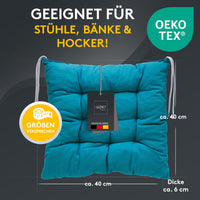 Stuhlkissen LINDA STREIFEN 4er Set - Sitzkissen für Gartenstuhl, Küchenstuhl oder Esszimmerstuhl