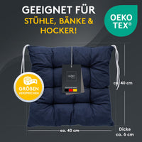 Stuhlkissen LINDA STREIFEN 1er Set - Sitzkissen für Gartenstuhl, Küchenstuhl oder Esszimmerstuhl