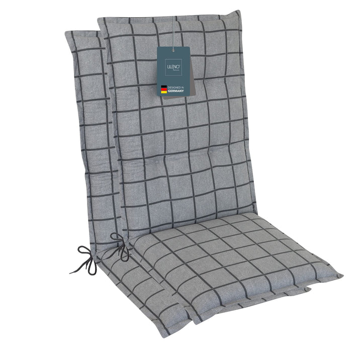 Hochlehnerauflage Gartenstuhl Auflage 2er Set FLORENCE, bequeme Sitzauflage für Gartenmöbel, Stuhlkissen