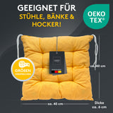 Stuhlkissen LINDA STREIFEN 4er Set - Sitzkissen für Gartenstuhl, Küchenstuhl oder Esszimmerstuhl