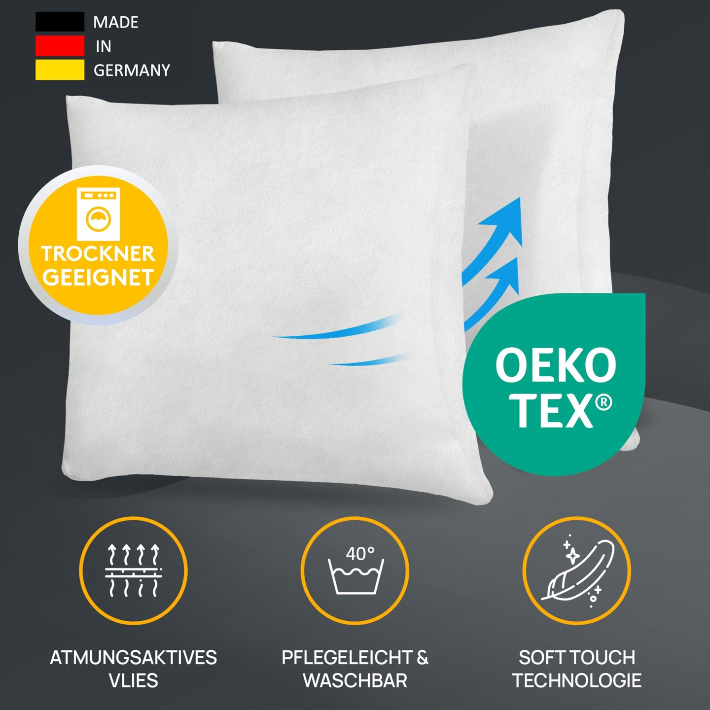 Kissenfüllung Vlieskissen in verschiedenen Größen - Made in Germany