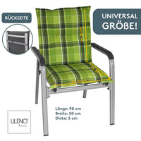 Polsterauflage Niedriglehner 2er Set, bequeme Sitzauflage für Gartenstühle, Stuhlkissen
