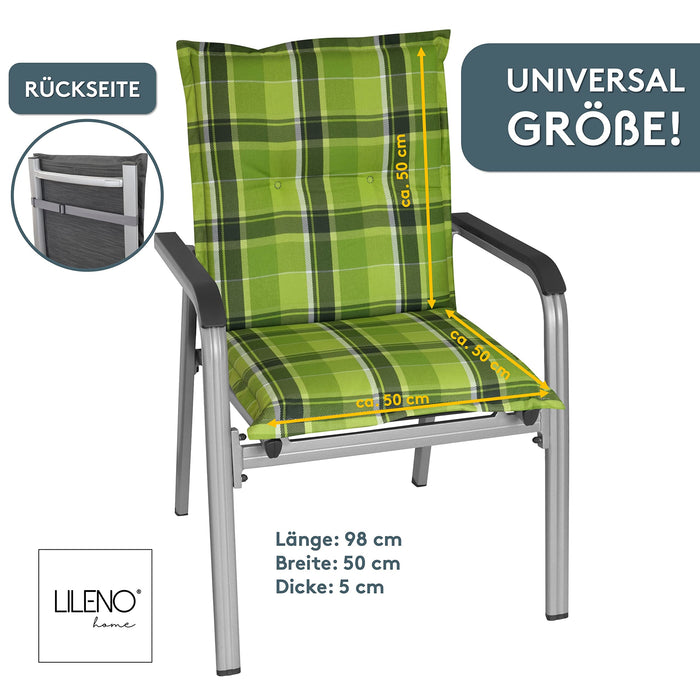Polsterauflage Niedriglehner 2er Set, bequeme Sitzauflage für Gartenstühle, Stuhlkissen