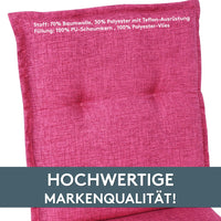 Hochlehnerauflage 2er Set FLORENCE TINO - Gartenstuhl Auflage, bequeme Sitzauflage für Gartenmöbel, Stuhlkissen