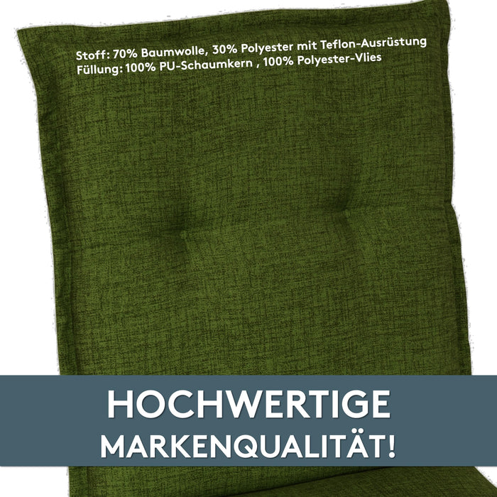 Hochlehnerauflage 2er Set FLORENCE TINO - Gartenstuhl Auflage, bequeme Sitzauflage für Gartenmöbel, Stuhlkissen