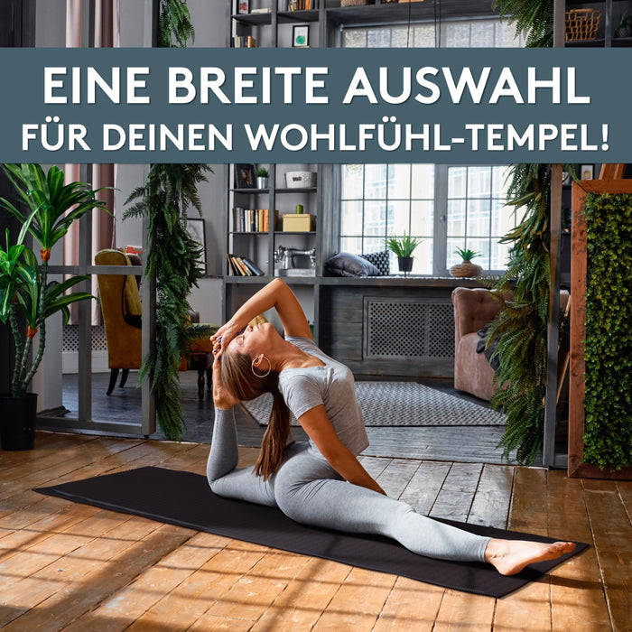 Yogamatte Gymnastikmatte 180x60 cm inkl. Tragegurt, rutschfeste Fitnessmatte