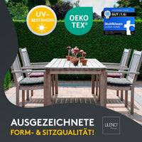 Stuhlkissen LINDA STREIFEN 6er Set - Sitzkissen für Gartenstuhl, Küchenstuhl oder Esszimmerstuhl