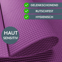 Yogamatte Gymnastikmatte 180x60 cm inkl. Tragegurt, rutschfeste Fitnessmatte