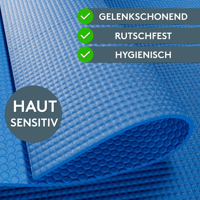 Yogamatte Gymnastikmatte 180x60 cm inkl. Tragegurt, rutschfeste Fitnessmatte