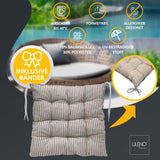 Stuhlkissen LINDA STREIFEN 4er Set - Sitzkissen für Gartenstuhl, Küchenstuhl oder Esszimmerstuhl