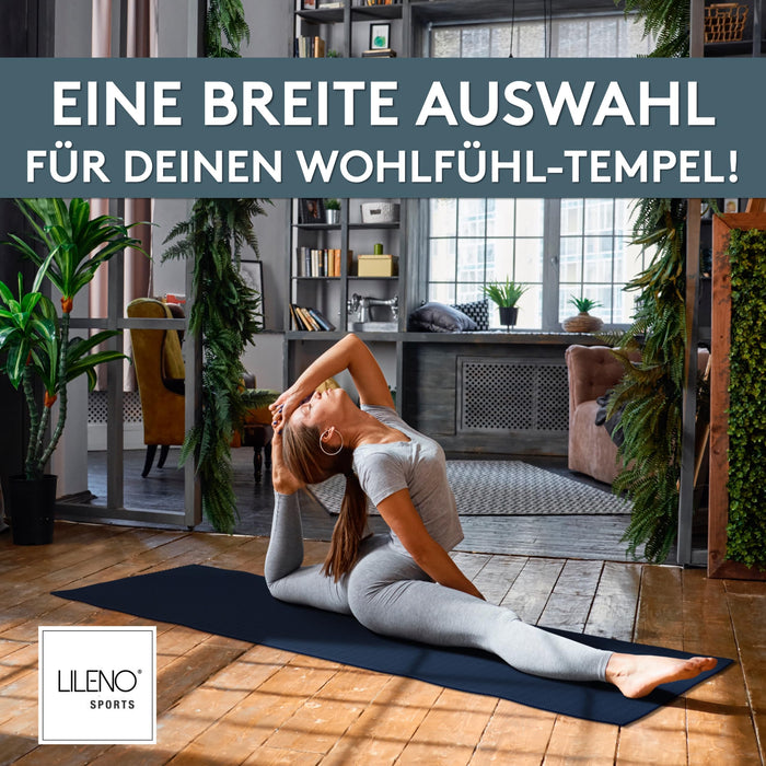 Yogamatte Gymnastikmatte 180x60 cm inkl. Tragegurt, rutschfeste Fitnessmatte