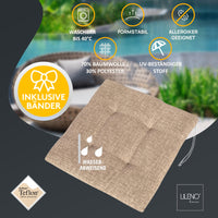 Stuhlkissen 4er Set LAURA TINO - Sitzkissen für Gartenstuhl, Küchenstuhl oder Esszimmerstuhl