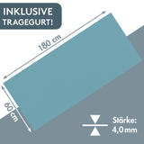 Yogamatte Gymnastikmatte 180x60 cm inkl. Tragegurt, rutschfeste Fitnessmatte