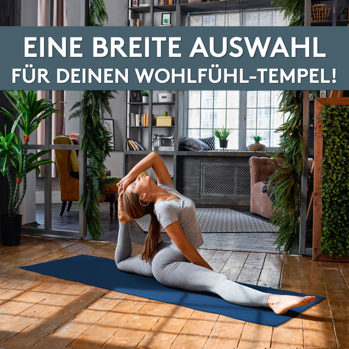 Yogamatte Gymnastikmatte 180x60 cm inkl. Tragegurt, rutschfeste Fitnessmatte