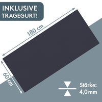 Yogamatte Gymnastikmatte 180x60 cm inkl. Tragegurt, rutschfeste Fitnessmatte
