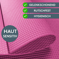 Yogamatte Gymnastikmatte 180x60 cm inkl. Tragegurt, rutschfeste Fitnessmatte