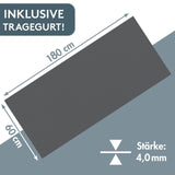 Yogamatte Gymnastikmatte 180x60 cm inkl. Tragegurt, rutschfeste Fitnessmatte