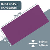 Yogamatte Gymnastikmatte 180x60 cm inkl. Tragegurt, rutschfeste Fitnessmatte