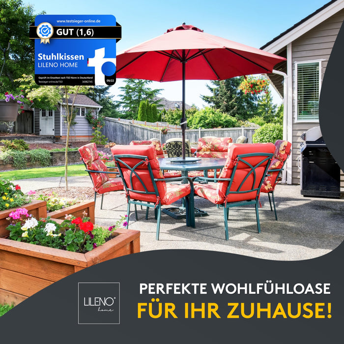 Stuhlkissen 2er Set LAURA FIUME - Sitzkissen für Gartenstuhl, Küchenstuhl oder Esszimmerstuhl
