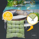 Stuhlkissen LINDA STREIFEN 4er Set - Sitzkissen für Gartenstuhl, Küchenstuhl oder Esszimmerstuhl