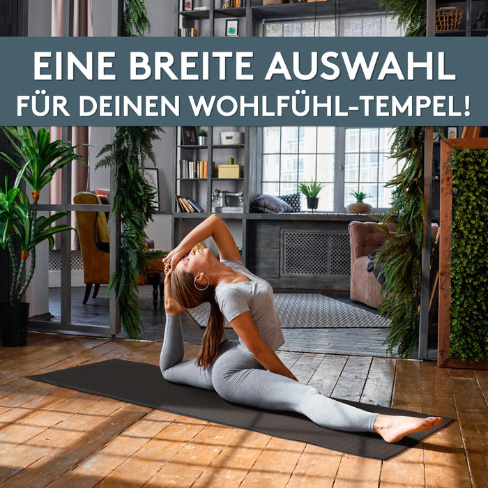 Yogamatte Gymnastikmatte 180x60 cm inkl. Tragegurt, rutschfeste Fitnessmatte
