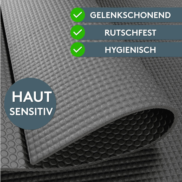 Yogamatte Gymnastikmatte 180x60 cm inkl. Tragegurt, rutschfeste Fitnessmatte