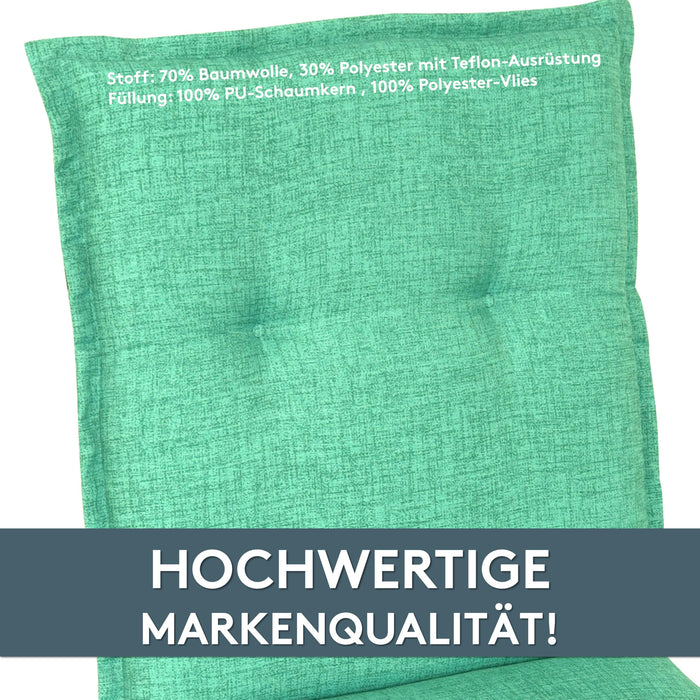 Hochlehnerauflage 2er Set FLORENCE TINO - Gartenstuhl Auflage, bequeme Sitzauflage für Gartenmöbel, Stuhlkissen