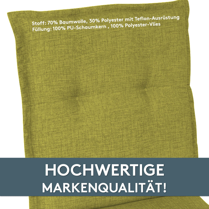 Hochlehnerauflage 2er Set FLORENCE TINO - Gartenstuhl Auflage, bequeme Sitzauflage für Gartenmöbel, Stuhlkissen