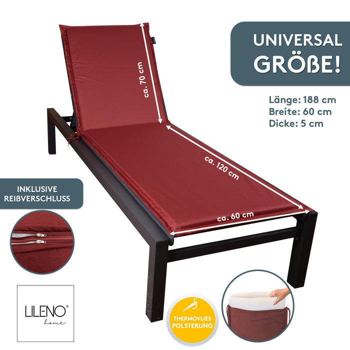 Liegenauflage MIAMI perfekt für Strandliege, Sonnenliege Auflage, Gartenliege Auflage