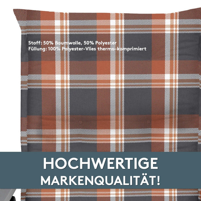 Hochlehnerauflage Gartenstuhl Auflage 1er Set FLORENCE, bequeme Sitzauflage für Gartenmöbel, Stuhlkissen
