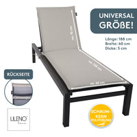 Liegenauflage MALTA perfekt für Strandliege, Sonnenliege Auflage, Gartenliege Auflage