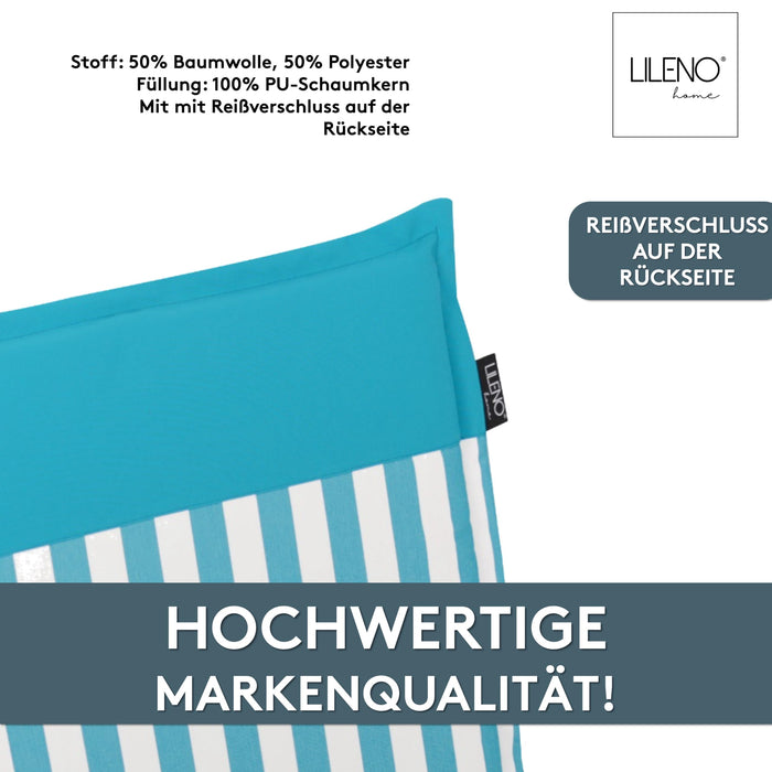 Hochlehnerauflage 1er Set MALTA - Gartenstuhl Auflage, bequeme Sitzauflage für Gartenmöbel, Stuhlkissen