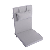 Hochlehnerauflage mit Kopfkissen 1er Set DUBAI - Gartenstuhl Auflage, bequeme Sitzauflage für Gartenmöbel, Stuhlkissen