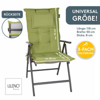 Hochlehnerauflage 1er Set MARBELLA - Gartenstuhl Auflage, bequeme Sitzauflage für Gartenmöbel, Stuhlkissen