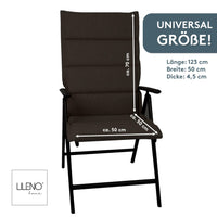 Hochlehnerauflage 2er Set ALUTEX bequeme Sitzauflage für Gartenmöbel, Stuhlkissen für Klappstühle