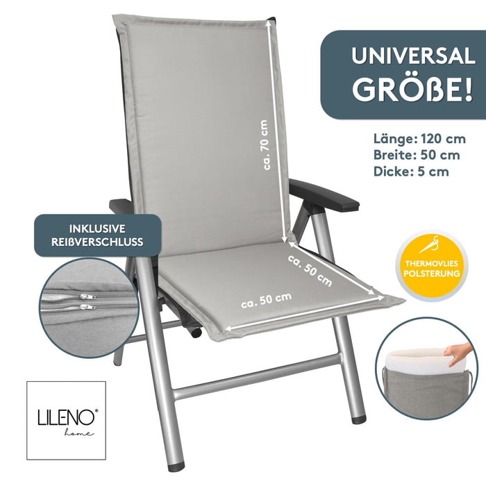 Hochlehnerauflage MIAMI - Gartenstuhl Auflage, bequeme Sitzauflage für Gartenmöbel, Stuhlkissen